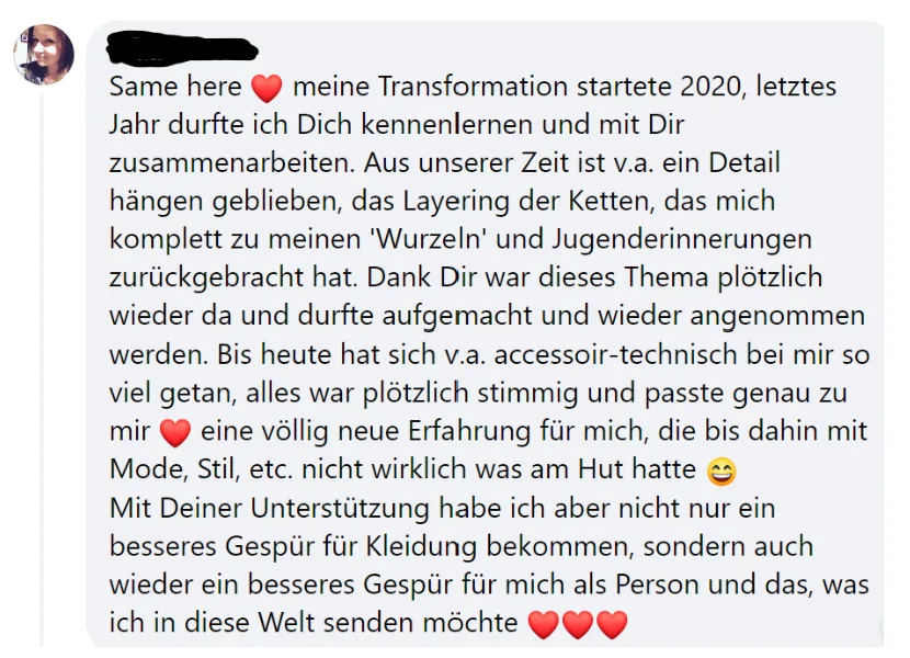 Kundenstimme von Katha zum 5 Minuten Style Code Videokurs
