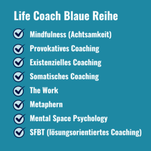 Life Coach Programm Blaue Reihe mit 8 Coaching-Methoden Übersicht