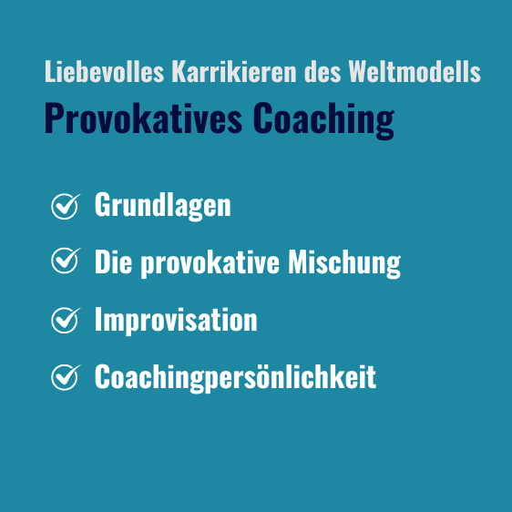Provokatives Coaching Liebevolles Karrikieren des Weltmodells mit Inhaltsübersicht