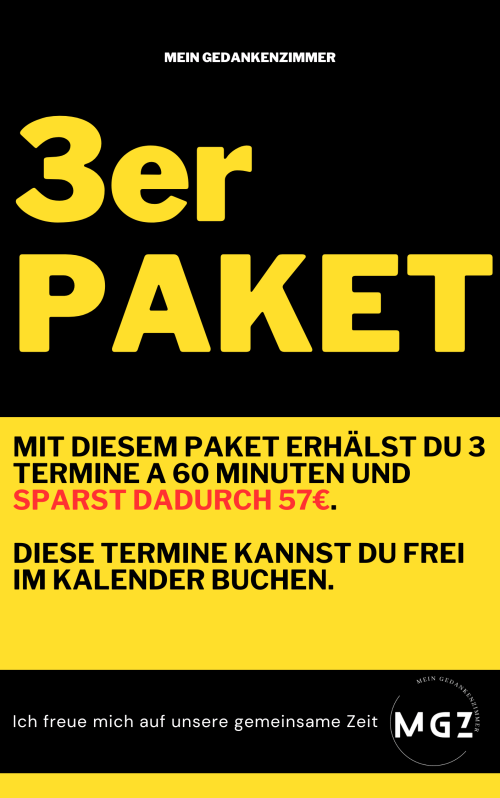 Hero-Banner für 3er Spar Paket psychologische Beratung von MeinGedankenzimmer