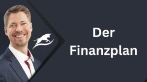 Hero-Banner mit Helmut Andreas Friederich und Text Der Finanzplan auf dunkelblauem Hintergrund