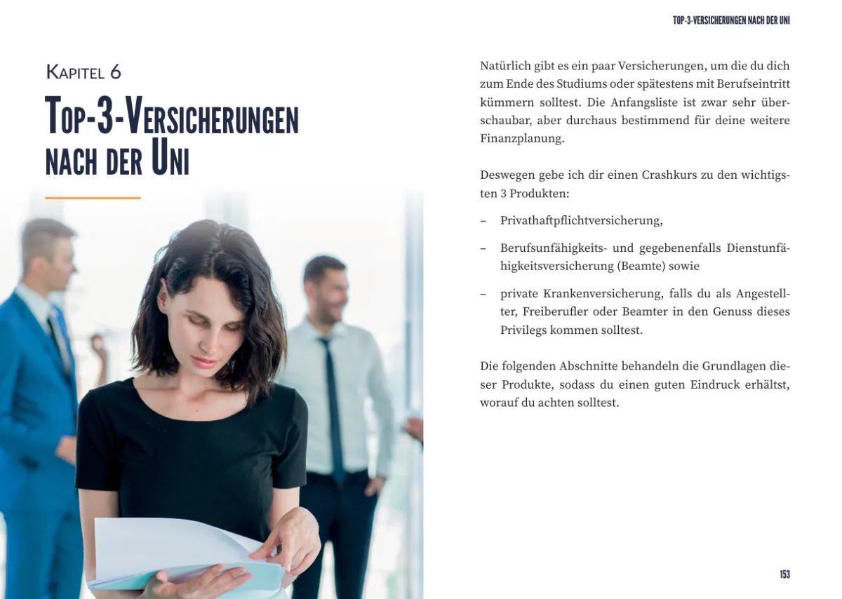 Kapitel 6 Top 3 Versicherungen nach der Uni