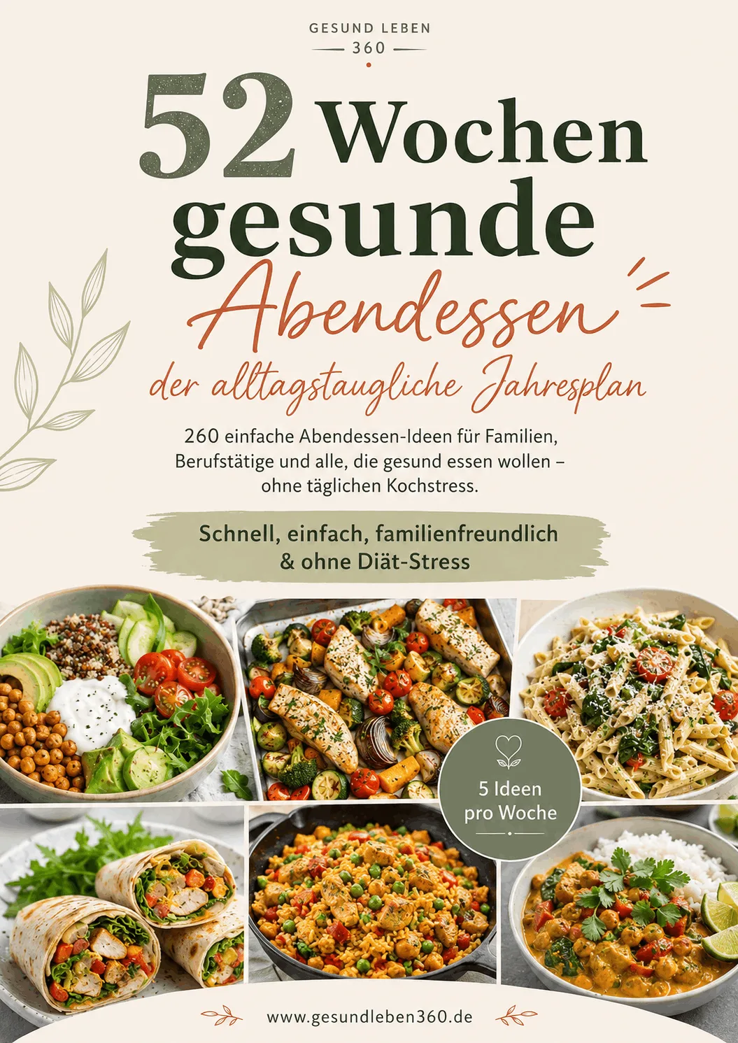 Mockup des E-Books Gesunder Abendessen-Jahresplan auf Tablet