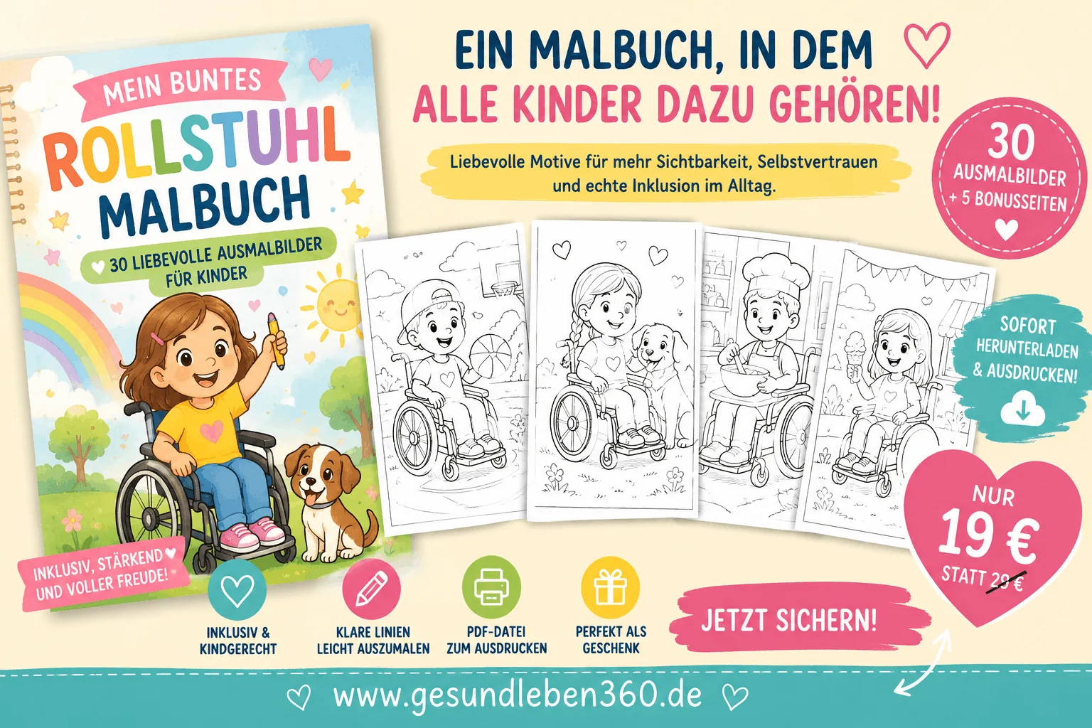Malbuch Rollstuhl