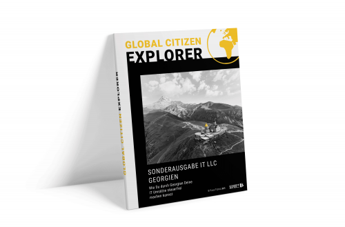 Global Citizen Explorer Sonderausgabe Georgien mit Berglandschaft-Fotografie auf Cover