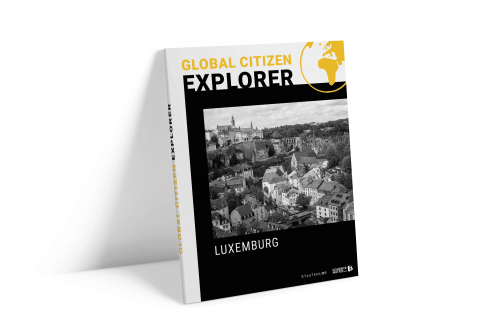 Global Citizen Explorer Buch mit Luxemburg-Fotografie und Stadtansicht auf dem Cover
