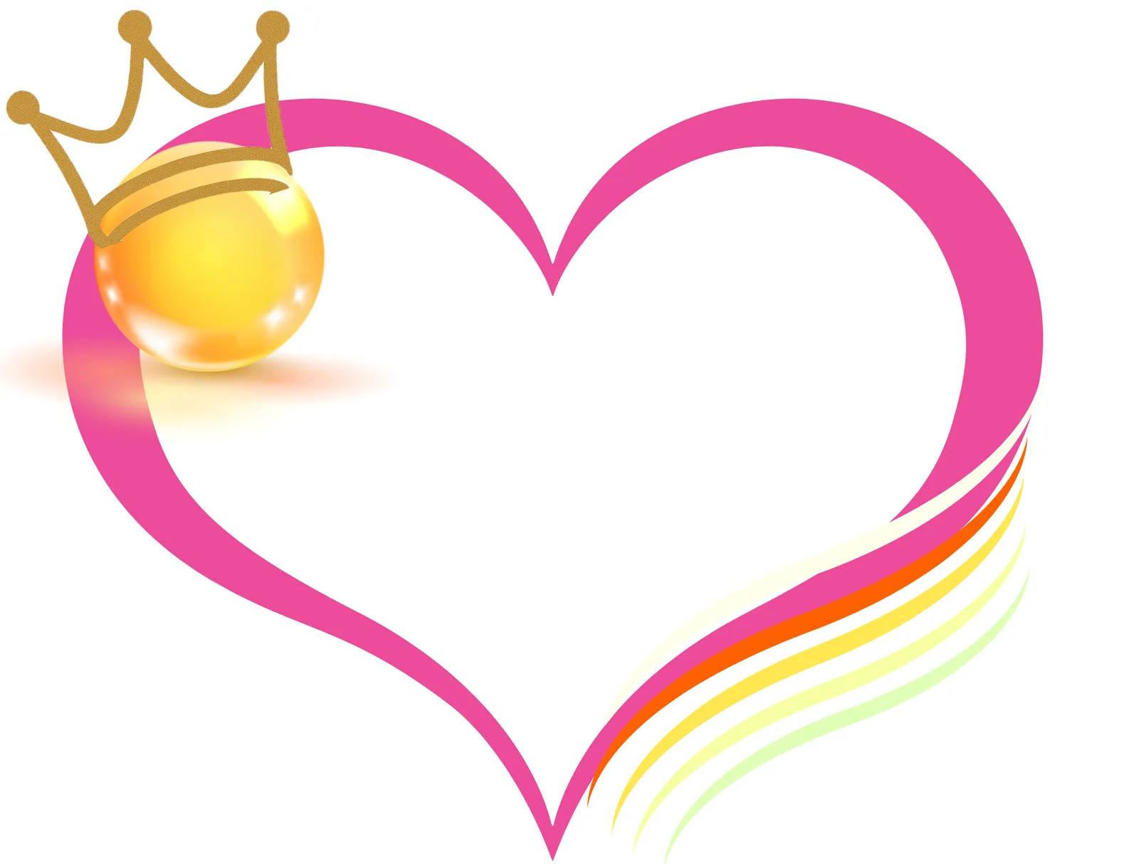 Der Herzens-Frequenz-Code – Ritual-Set für Liebesanziehung 3 Rosa Herz mit Krone und goldenem Diamant, Regenbogen-Verzierung