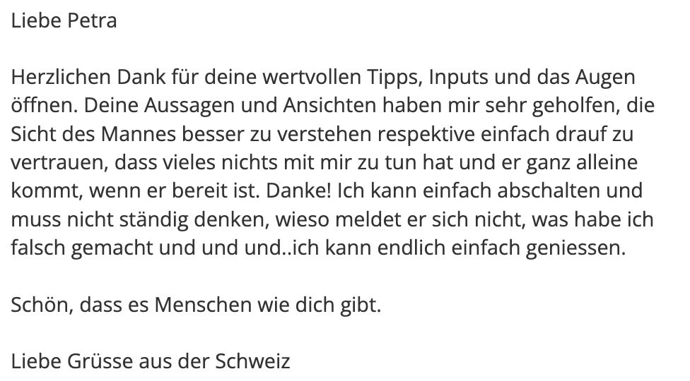 Anonyme Kundenstimme aus der Schweiz: Perspektivwechsel auf Männerverhalten