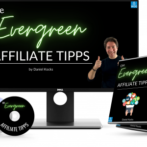 Der Lead Magnet Funnel – E-Book zum E-Mail-Listenaufbau 6 E-Book Cover Evergreen Affiliate Tipps von Daniel Kacks mit Laptop und Tablet