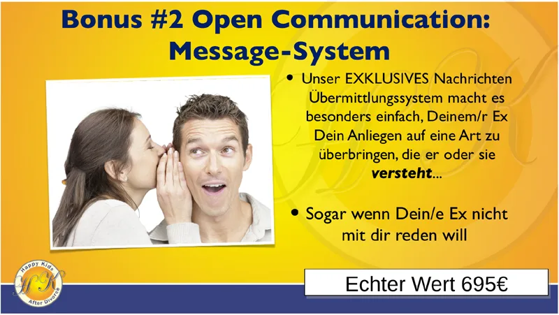 Bonus #2 Open Communication Message-System, Mann und Frau, gelber Hintergrund