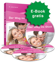 Hörbuch Mockup Der Weg ins Glück mit Buch, CDs und grünem E-Book Bonus Banner