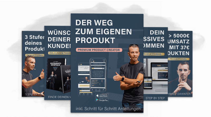 Mockup des Online-Kurses Der Weg zum eigenen Produkt auf Laptop und Smartphone