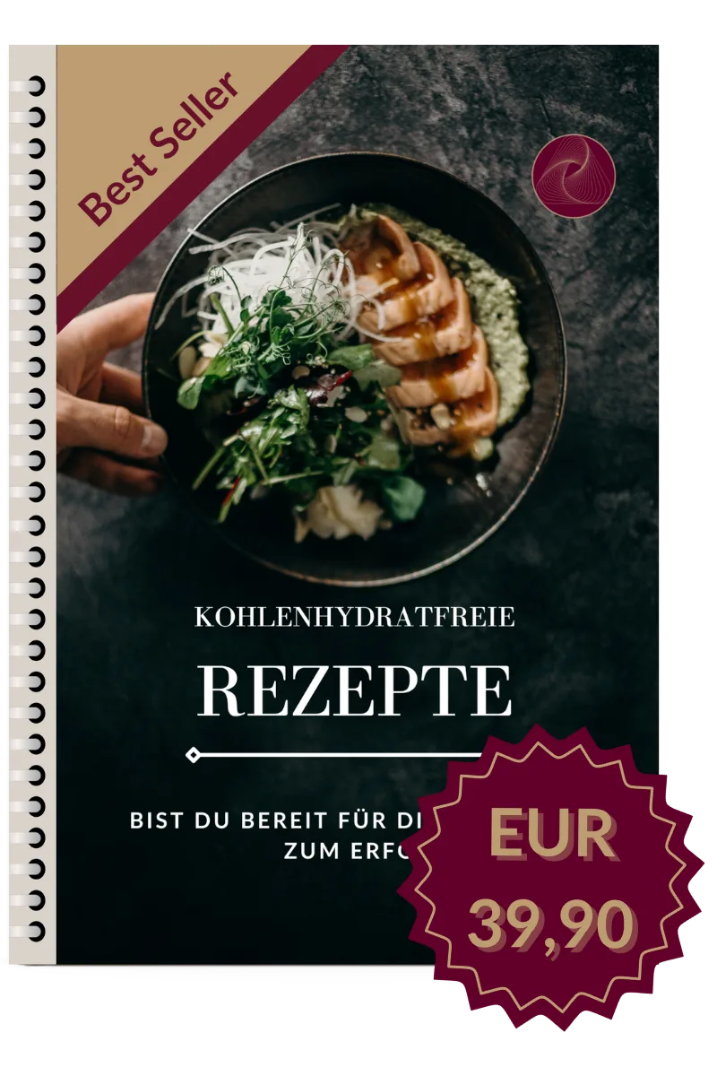 E-Book Cover Kohlenhydratfreie Rezepte Best Seller mit Gericht-Foto und Preis EUR 39,90