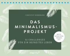Aufstellkalender Das Minimalismus-Projekt mit grünem Design und Federn