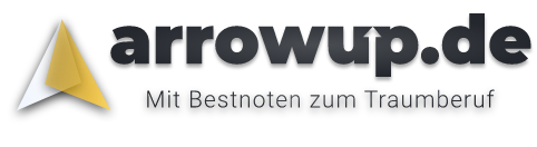 ArrowUp Logo mit Tagline 'Mit Bestnoten zum Traumberuf'
