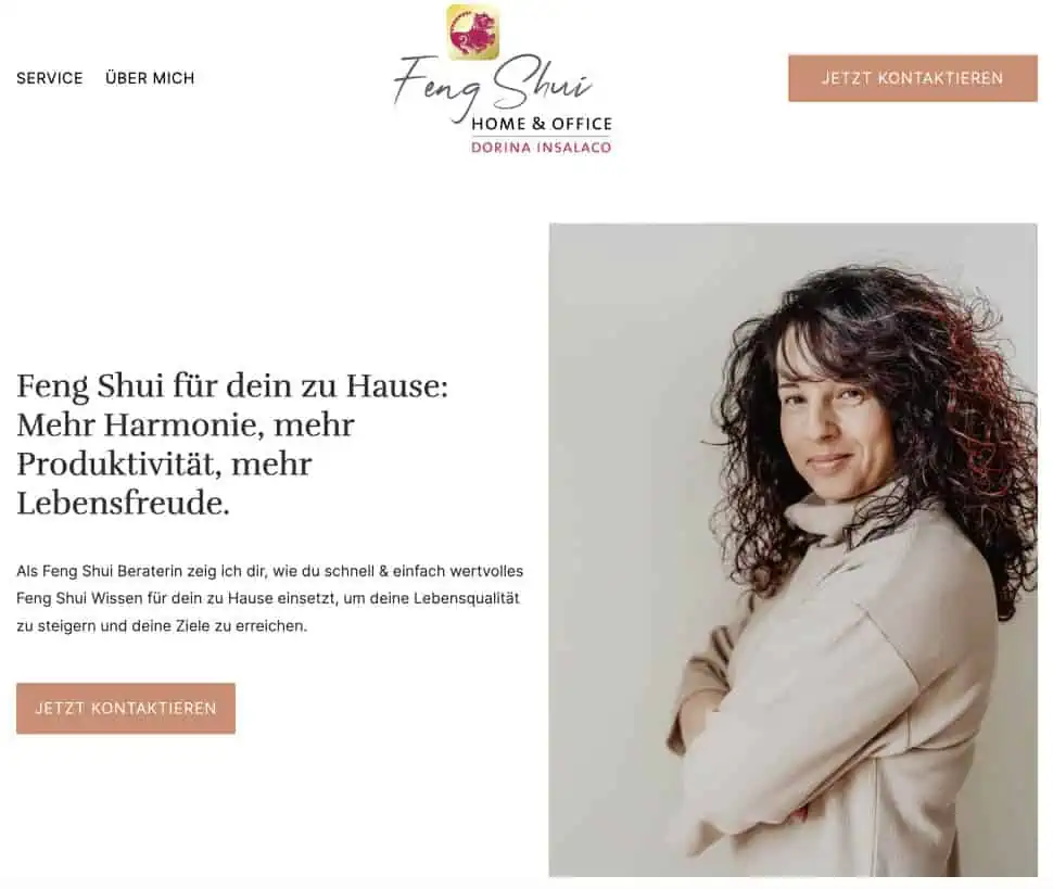 Dorina Insalaco Website Banner mit Feng Shui Home & Office Beratung