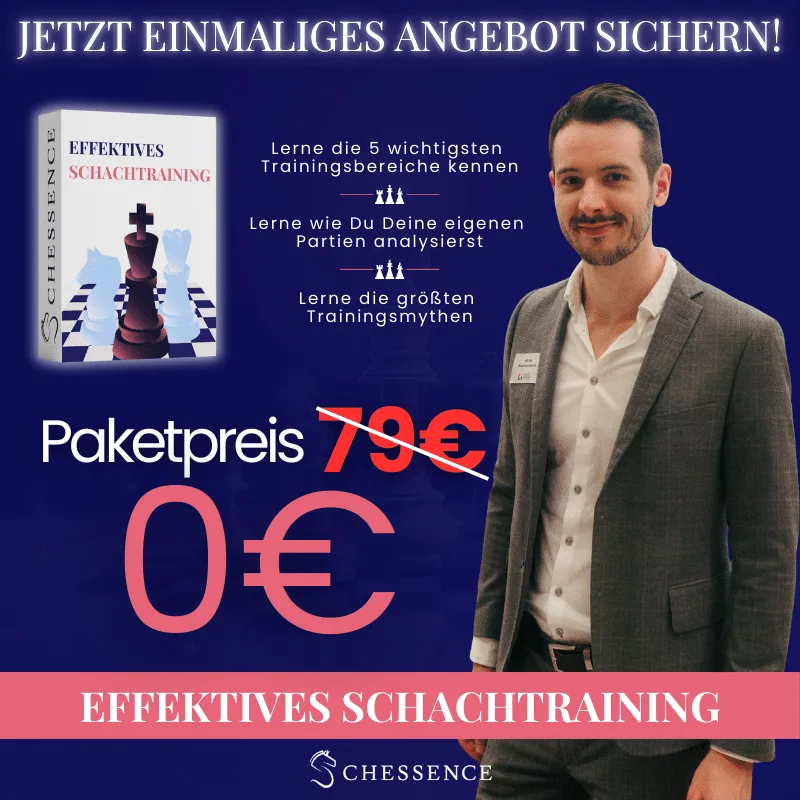 Die Chessence Masterclass – Schachtraining als Videokurs 3 Angebot Effektives Schachtraining Buch mit Huschenbeth Porträt 0€