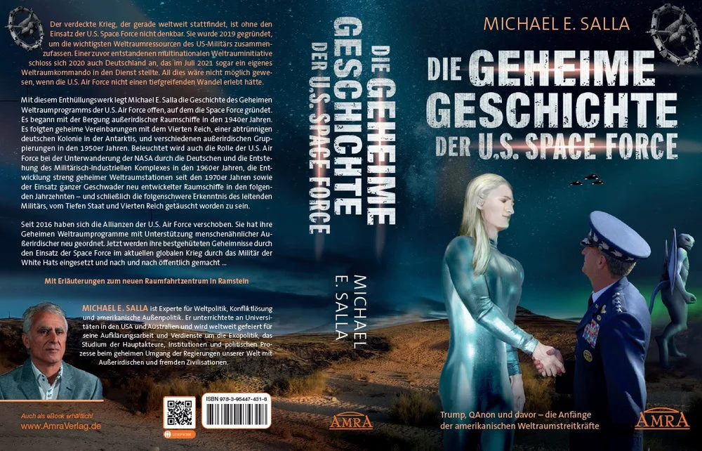 Buchcover Vorder- und Rückseite Die geheime Geschichte der U.S. Space Force von Michael E. Salla