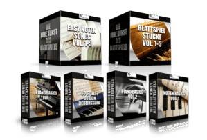 Produktboxen-Mockup der "Die Hohe Kunst des Blattspiels" Bundle mit sechs Kurs-Modulen