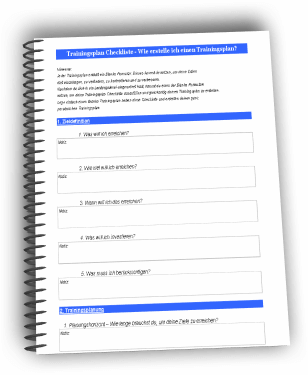 Interaktive Checkliste zur persönlichen Trainingsplanerstellung mit Fragen
