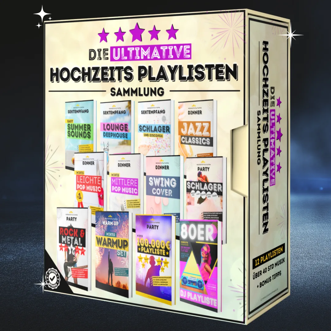 Produktbox Die ultimative Hochzeits-Playlisten Sammlung mit 12 Musik-Playlisten und Bonusmaterial