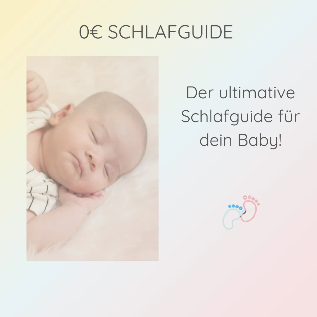 Grafik 0€ Schlafguide mit schlafendem Baby und Angebot für kostenlosen Download