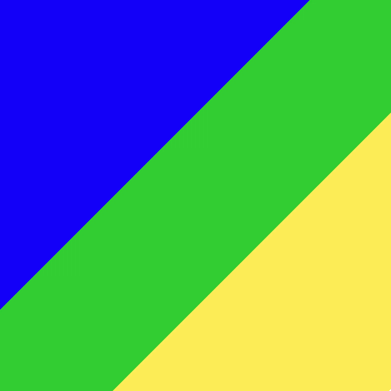 Abstrakte Farbflächen in Blau, Grün und Gelb mit diagonalen Übergängen