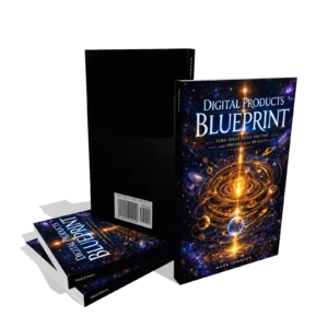 Digital Products Blueprint Buch von Mark Johnson mit cosmic-gold Cover-Design, Hardcover und Softcover Ausgabe