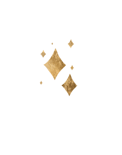 Zwei goldene Rauten-Formen, größere und kleinere, auf weißem Untergrund