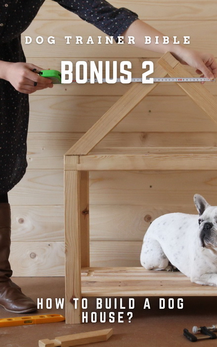 Dog Trainer Bible Bonus 2 eBook-Cover mit Hundehütten-Bau und weißem Hund