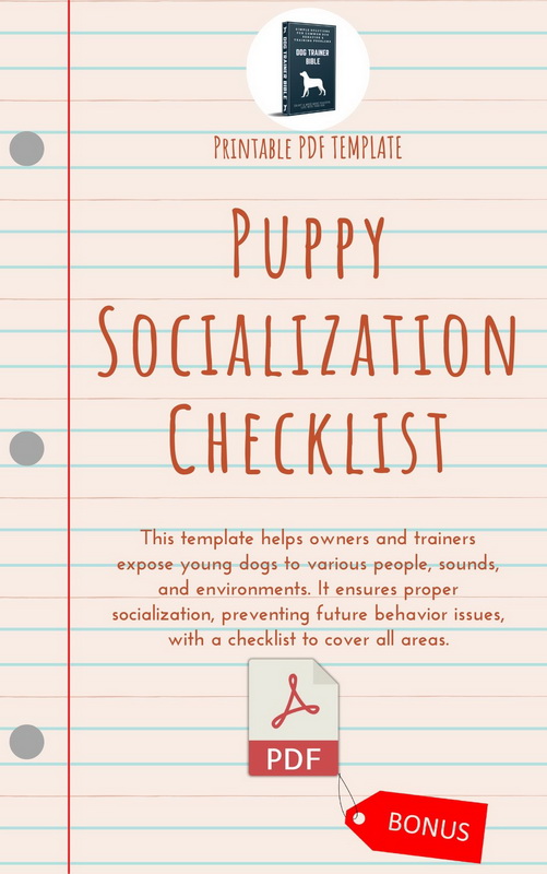 Puppy Socialization Checklist als PDF-Vorlage für Welpensozialisation
