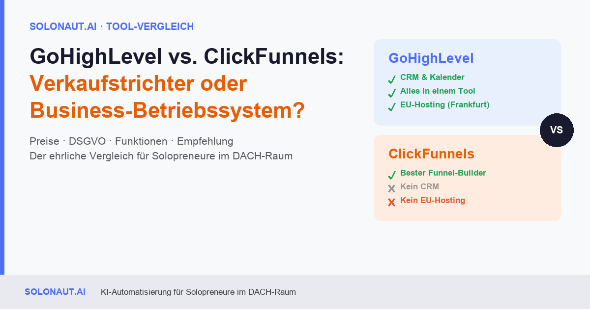 GoHighLevel vs. ClickFunnels Vergleich Verkaufstrichter und Business-Betriebssystem