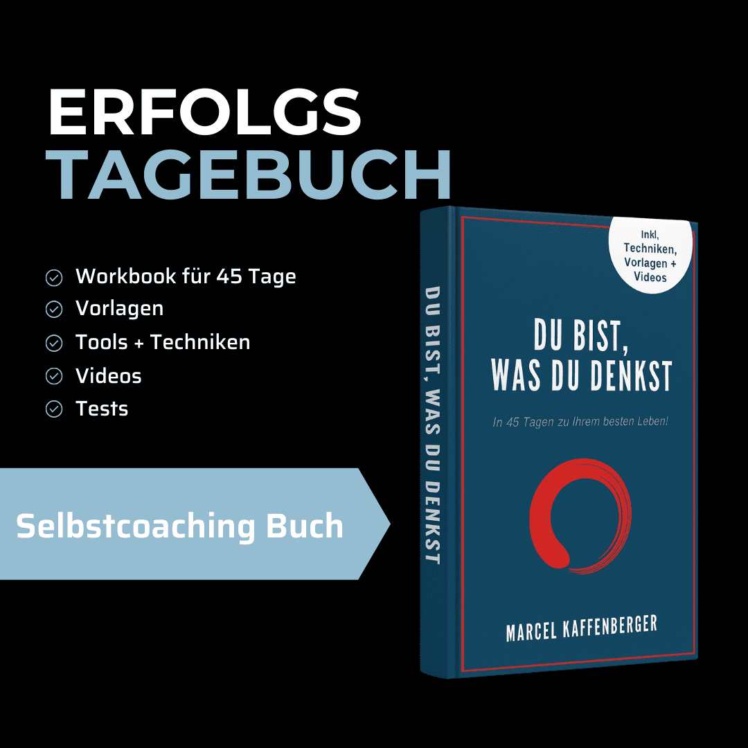 Du bist, was du denkst – Videokurs zu Denkmustern 1 Erfolgstagebuch Buch-Cover Du bist was du denkst Selbstcoaching
