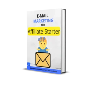 E-Mail Marketing für Affiliate-Starter E-Book Cover mit 3D-Buchdesign