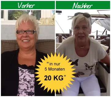 EasyActivePlus – Videokurs für aktiven Lebensstil 6 Vorher-Nachher Vergleich Frau Gewichtsverlust 20 kg in 5 Monaten EasyActivePlus