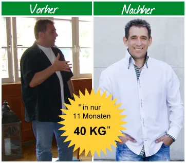 EasyActivePlus – Videokurs für aktiven Lebensstil 5 Vorher-Nachher Vergleich Mann Gewichtsverlust 40 kg in 11 Monaten EasyActivePlus