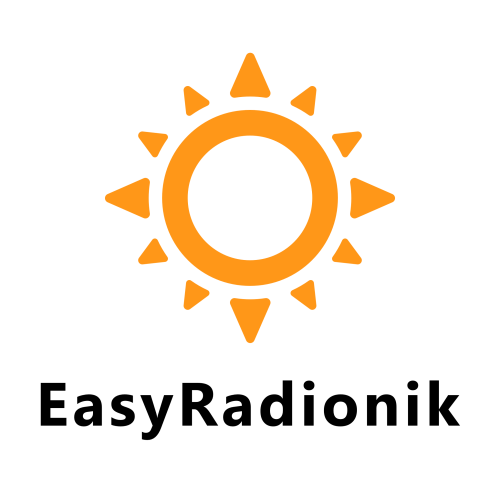 EasyRadionik Logo mit orangener Sonne und Schriftzug