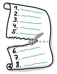 Flipchart-Blatt mit nummerierter Liste von 1-8, Illustration von Notizen-Tipps
