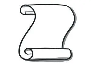 Illustration einer Flipchart-Papierrolle mit gebogenem Papierrand