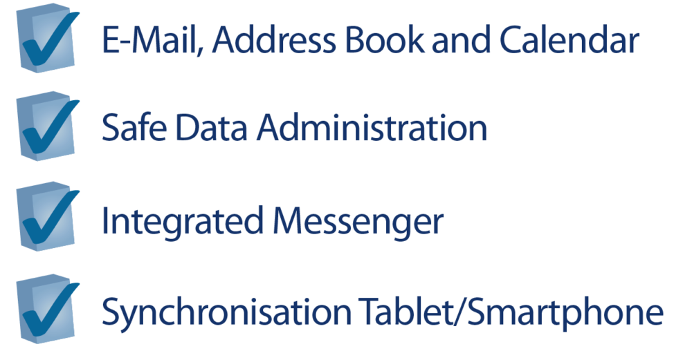 EGroupware Features: E-Mail, Adressbuch, Kalender, Datenverwaltung, Messenger und Synchronisation