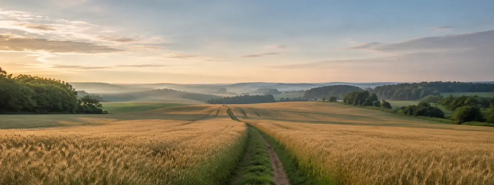 Ländlicher Feldweg führt in die Ferne, symbolisiert Weg zu Heilung und Klarheit