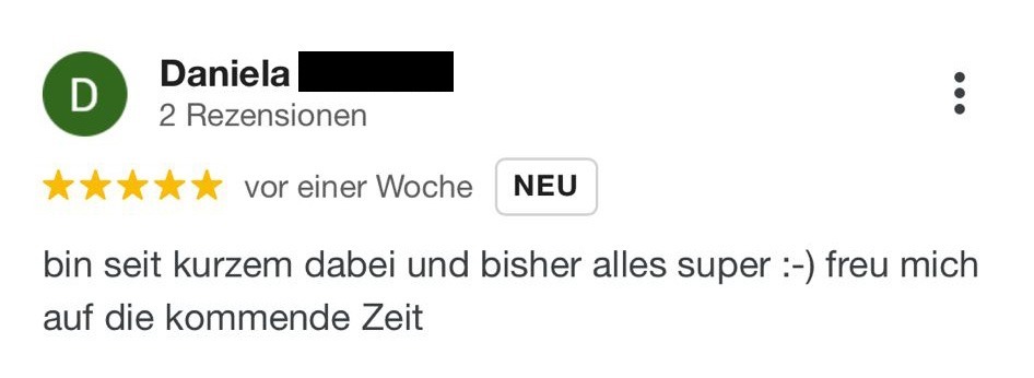 Ein gesundes Verlasspferd ist KEIN Zufall – Videokurse für Reiter 18 Kundenbewertung von Daniela mit 5 Sternen: Super Kurse, freut sich auf kommende Zeit