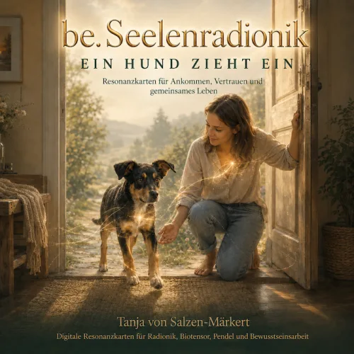 Cover Ein Hund zieht ein Resonanzkarten mit Frau und Hund in Türrahmen, Autor Tanja von Salzen-Märkert