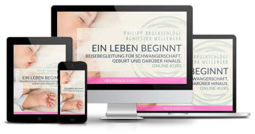Ein Leben beginnt Online-Kurs auf verschiedenen Geräten (Desktop, Tablet, Smartphone)