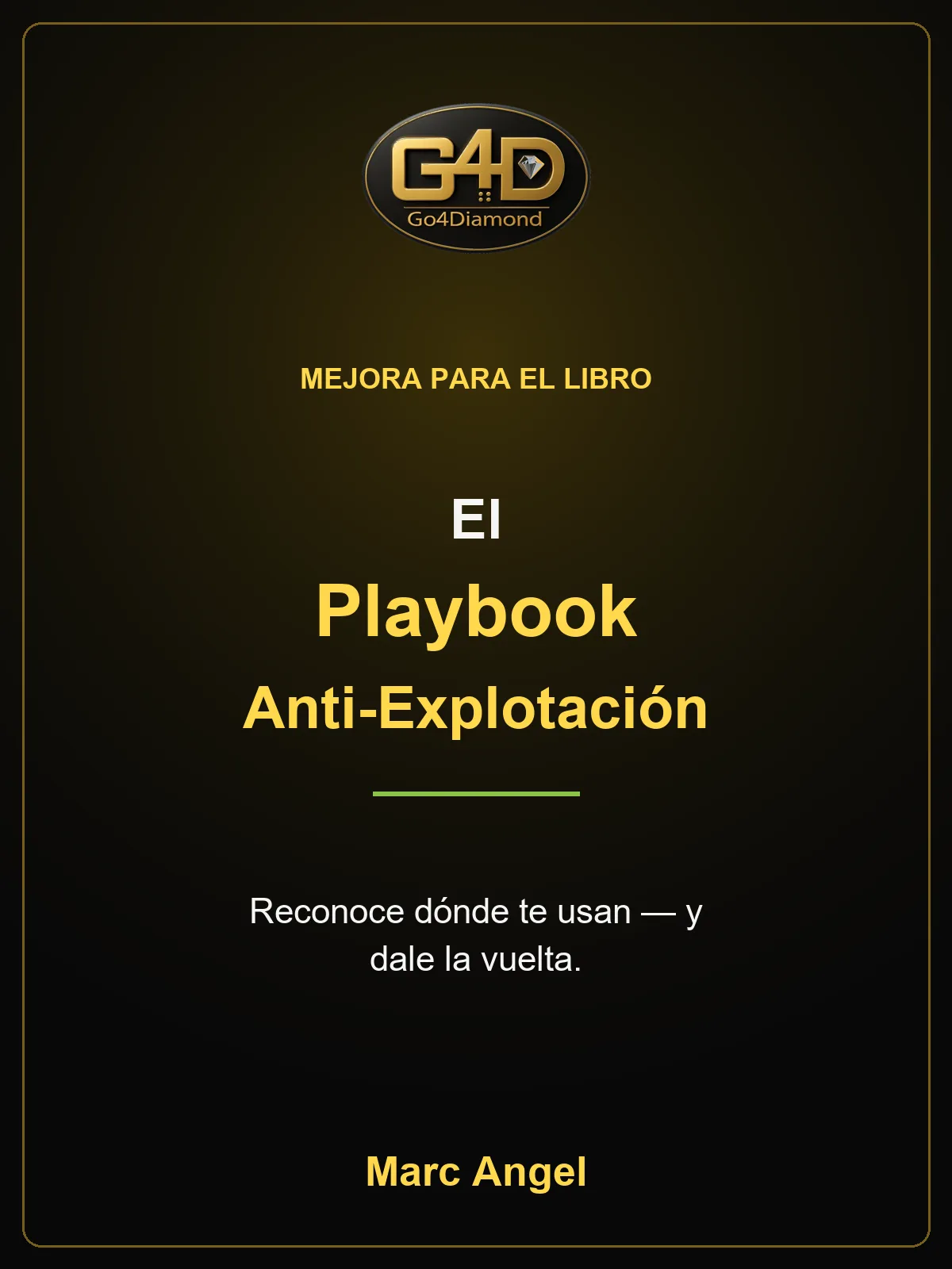 Playbook Anti-Explotación Cover mit Go4Diamond Logo und Tagline auf dunklem Hintergrund