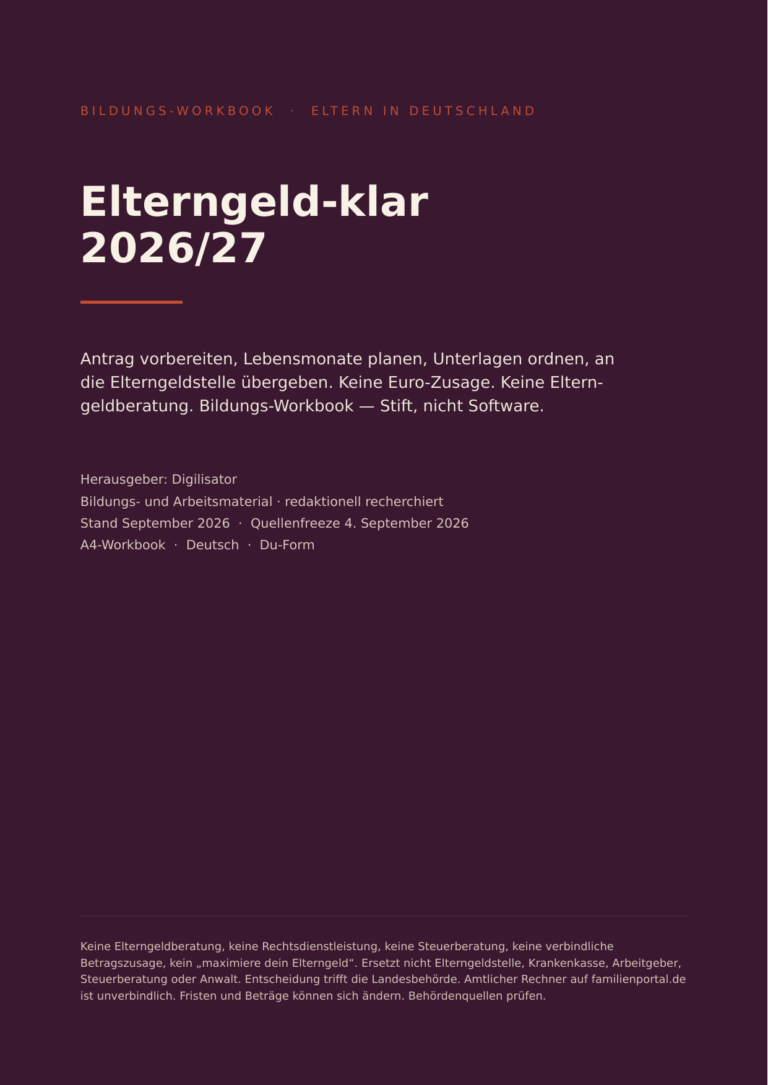 Elterngeld-klar 2026/27 – E-Book zum Elterngeld-Antrag