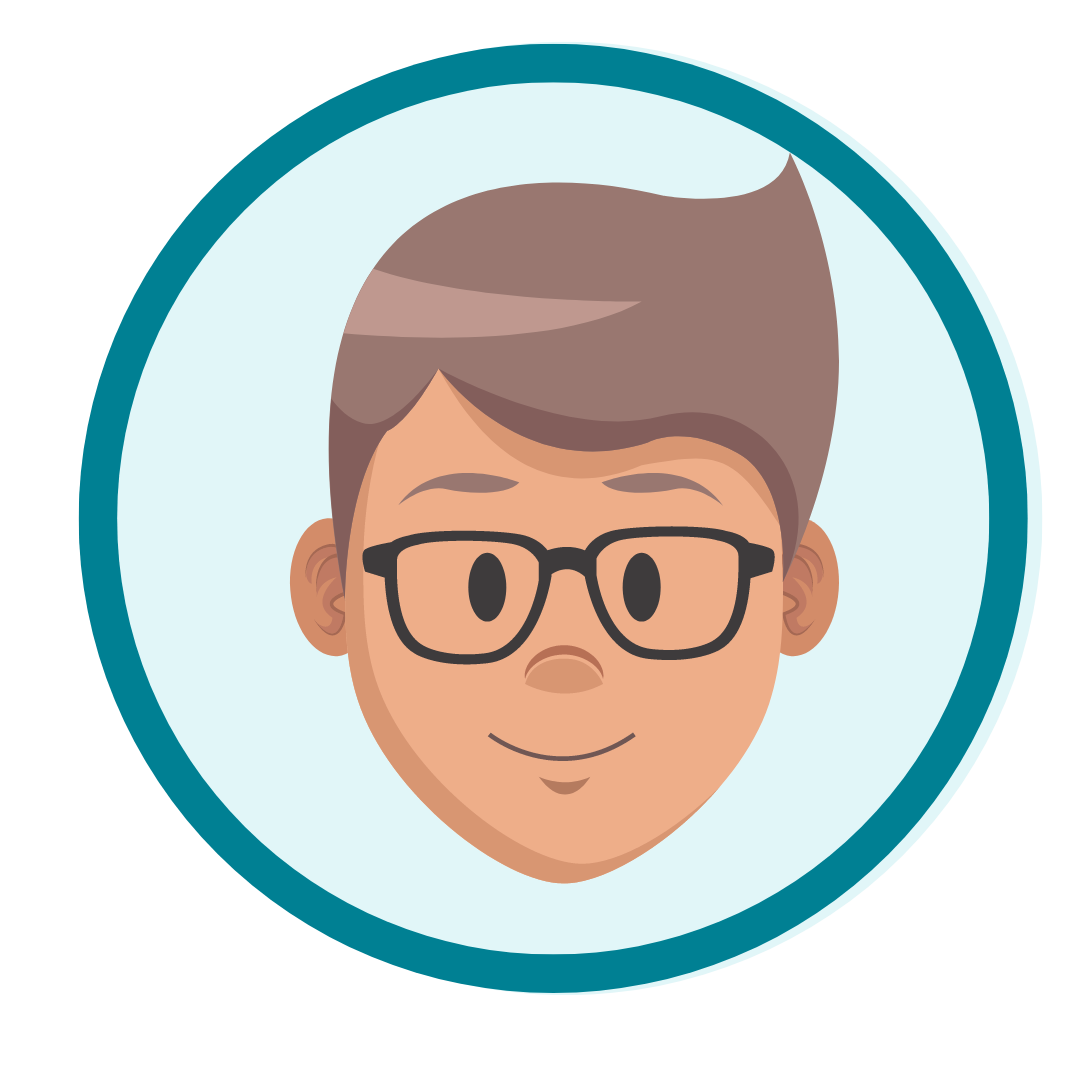 Elternworkshop – Wie motiviere ich mein Kind zum Lernen? 7 Illustration Mann mit Brille und braunem Haar lächelnd
