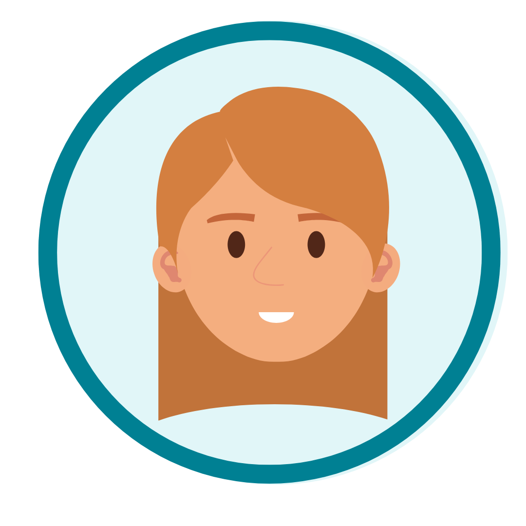 Elternworkshop – Wie motiviere ich mein Kind zum Lernen? 9 Illustration Frau mit orangem Haar lächelnd in Kreis