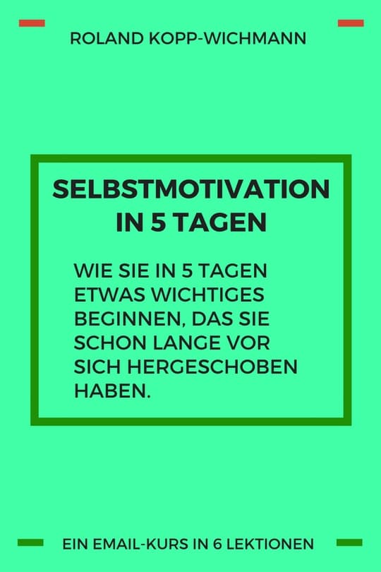 eMail-Kurs Cover Selbstmotivation in 5 Tagen von Roland Kopp-Wichmann, grünes Design