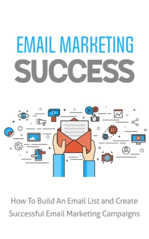 E-Book Cover Email Marketing Success mit Umschlag-Illustration und Marketing-Icons